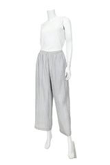 Textured Stripe Pull-On Pant in Silver - 6799P-SLV