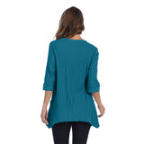 Ribbed Pocket Tunic in Deep Sea - CS330-DS - Plus Sizes Only!