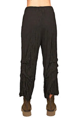 Avril Crinkle Jersey Pant in Black - C68074