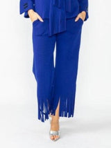 Fashion Foward Fringe Pant in Blue - 6934P-BLU
