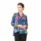 Colorful Textured Stripe Jacket in Multi - 6970J - Size M Only!