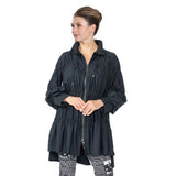 Tiered Zip Tunic Jacket in Black 8420J-BLK