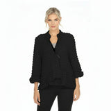 Solid Asymmetric Jacket in Black - 3715-BLK