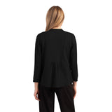 Shirred Back Open Front Short Cardigan in Black - 55930-BK