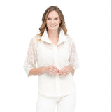 Soutache & Sequin on Ivory Mesh- 7102-IV - Size XL & XXL Only!