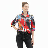 Colorful Collage-Print Blouse - 7115