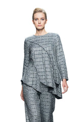 Striking Textured Swing Tunic in Silver - 7235T-SLV