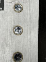 Focus Cotton Ribbed Tunic Top in White - CG102-WT