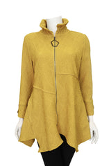 Textured Wire Collar Tunic Jacket in Gold - 7359T-GLD