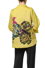 Asymmetric Floral Embroidered Jacket - 7385J