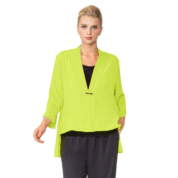 IC Collection High-Low Kimono in Lime - 6114J-LM - Sizes L & XL Only!