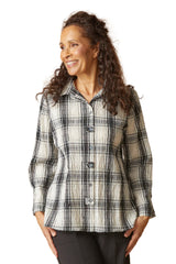 Habitat Crinkle Windowpane Tab Swing Shirt - WINTER WHITE - image 1