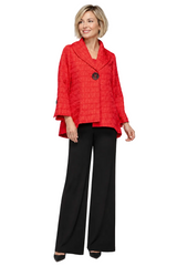 Textured Jacquard Jacket in Red - 7525J-RD