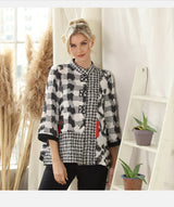 Mixed-Media Print Jacket/ Blouse - 3819