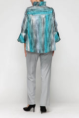 Metallic Stripe Jacket in Blue - 7572J-BLU