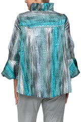 Metallic Stripe Jacket in Blue - 7572J-BLU
