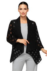 Shawl Collar Cutout Jacket in Black - 7621J-BLK