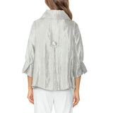 Elegant Three-Button Jacket in Silvery Taupe - 7639J