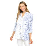 Textured Cotton Floral Shirt in Twilight - 76517-TW - Size S Only!