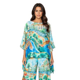 Capri Village Print Poncho Top - 7670T