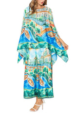 Capri Village Print Poncho Top - 7670T