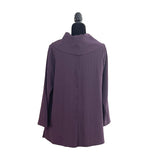 Asymmetric Textured Cowl-Neck Tunic in Purple - 7727-PPL - Size M Only!