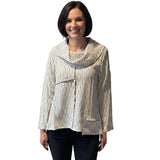 Textured Stripe Cowl Neck Tunic - 7727ST