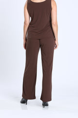 Soft Stretch Knit TANK & PANT Set In Brown - 7760TP-BRN