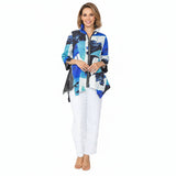 Textured Colorblock Zip Tunic- 7851T