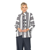 Mixed Stripe Print Blouse/Jacket - 7866J