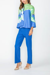 Statement Floral Placement Asymmetric Jacket - 7887J