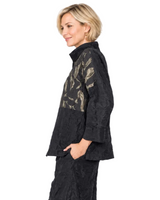 Mixed Media Color Block Print Jacket - 7960J