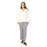 Peruvian Cotton V-Neck Cardigan in White - 27545-WHT