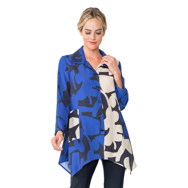 IC Collection Two-Tone Pocket Tunic in Royal - 5060T - Size S Only!