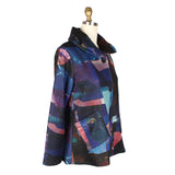 Colorblock Modern Art-Print Soft Flannel Jacket in Blue/Multi - 4911 - Sizes L - XXL