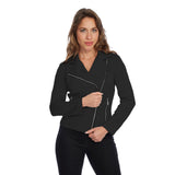 Ponte Knit Motto Jacket in Black - Dallas-BLK