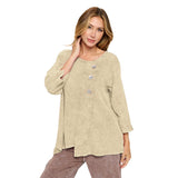 Mineral Wash Cotton Tunic in Flax - CG102-FLX