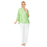 Eyelet Embroidered Asymmetric Jacket in Lime - 6842J-GRN - Size S Only!