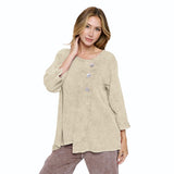 Mineral Wash Cotton Tunic in Flax - CG102-FLX
