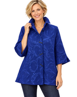 Soft Jacquard Swirl Jacket in Royal Blue - 4339-ROY