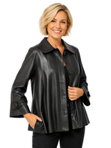 Just In! Soft Vegan Leather Jacket in Black - 8059J