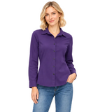 Soft Cotton Jacquard Knit Button-Front Shirt - SC205