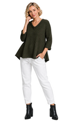 Waffle Tunic in Military - FW140-MLT - Size S Only!