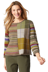 Mixed Pattern Pullover - 81009
