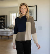 Contrast Colorblock Soft Knit Pullover - 81254 - Sizes L & XL Only!