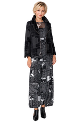 Just In! Tonal Abstract Zip-Front Jacket - 8202J