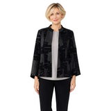 Just In! Tonal Abstract Open Front Jacket - 8216J