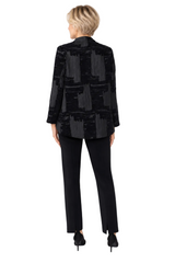 Just In! Tonal Abstract Open Front Jacket - 8216J