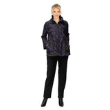 Striking Grid Jacquard Jacket in Purple/Black - 7353J-PPL