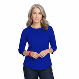 Lior Soft Knit Top in Blue - ZOFI-BLU